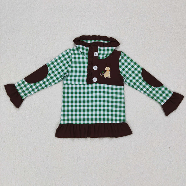 GT0284  toddler girl clothes mallard hunting dog duck winter top