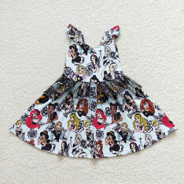 GSD0460 RTS toddler girl clothes tulle princess girl summer dress