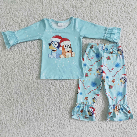 6 B6-14 baby girl clothes blue cartoon dog winter christmas outfits-promotion 2024.10.26 $5.5