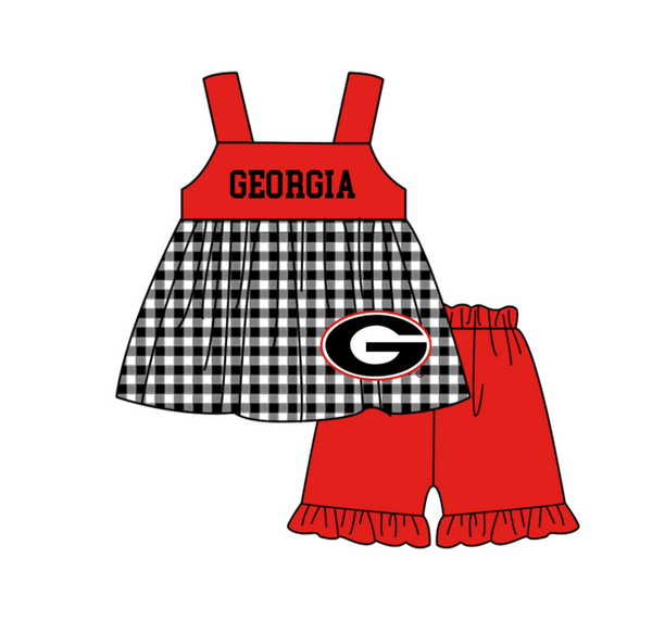 Produce order MOQ:5pcs each design  kids state summer clothing set matching clothes A105