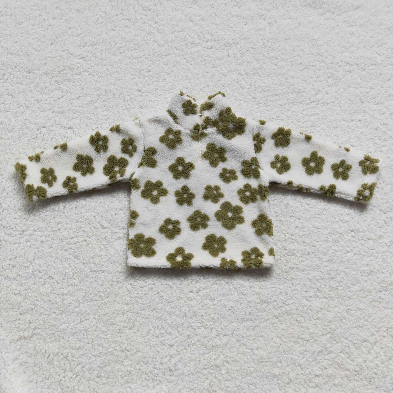 GT0263 baby girls clothes green sherpa  girl winter coat jacket