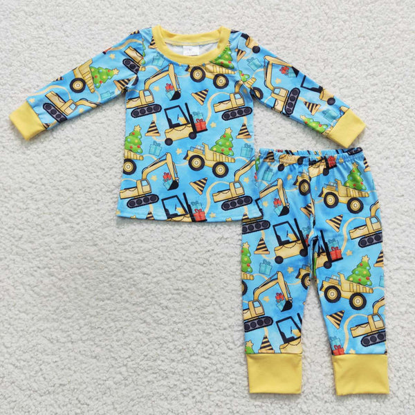 BLP0309 RTS toddler boy clothes boy winter pajamas set christmas pajamas set