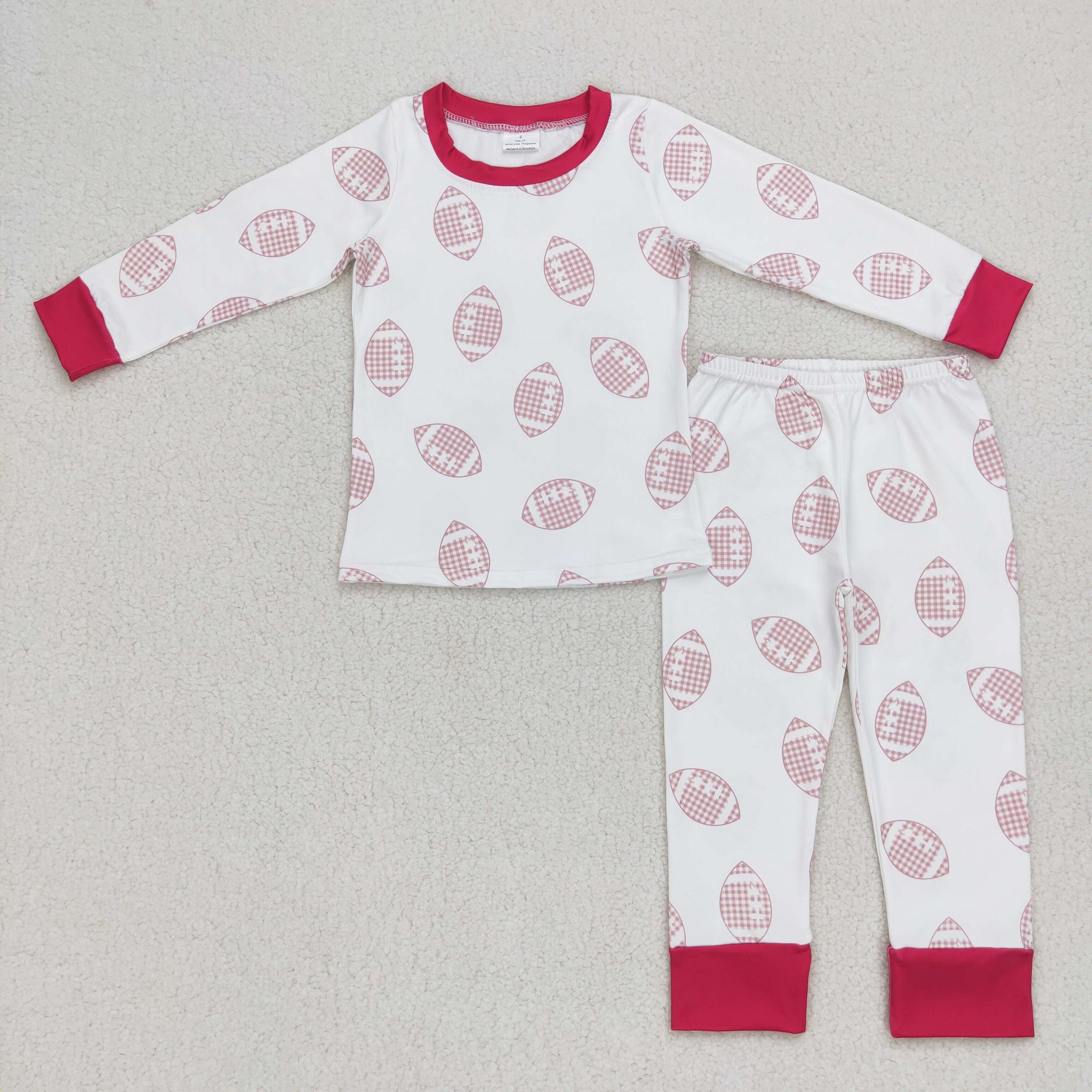 GLP0793 toddler girl clothes football girl winter pajamas set 1