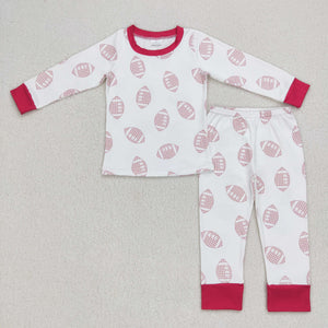 GLP0793 toddler girl clothes football girl winter pajamas set 1