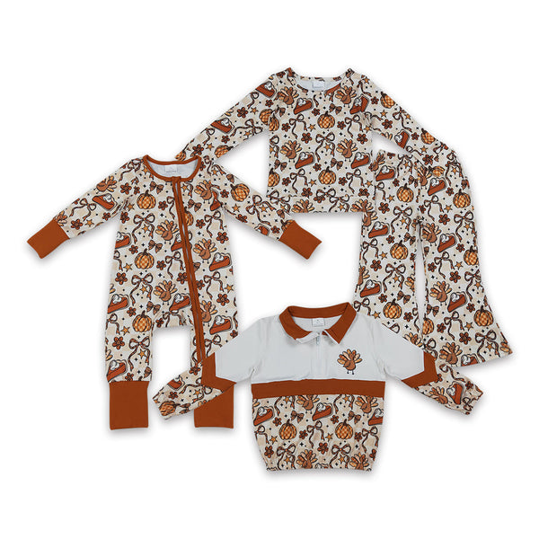 RTS  Matching clothing kids turkey print clothes baby thanksgiving clothing-2026.7.30