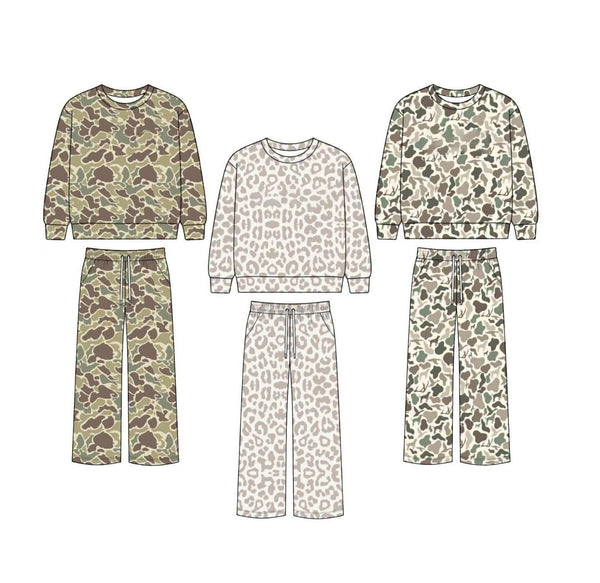 Preorder MOQ 5 pcs Each Style Hunting Camo & Leopard Girls Set-2026.8.27