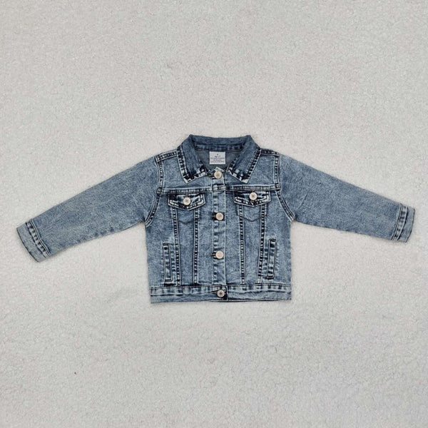 6 A5-14 RTS baby girl clothes blue long sleeve denim coat jacket