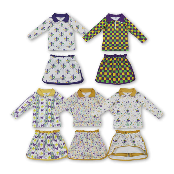 RTS toddler clothes matching clothing mardi gras print set kids summer yoga clothing-2026.1.6