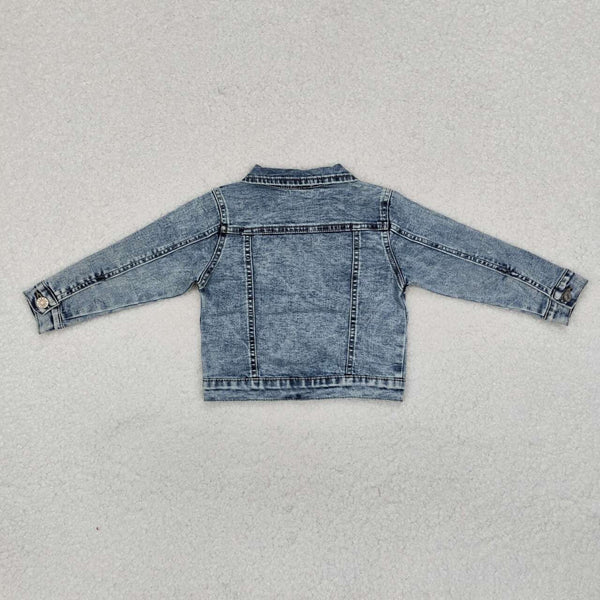 6 A5-14 RTS baby girl clothes blue long sleeve denim coat jacket