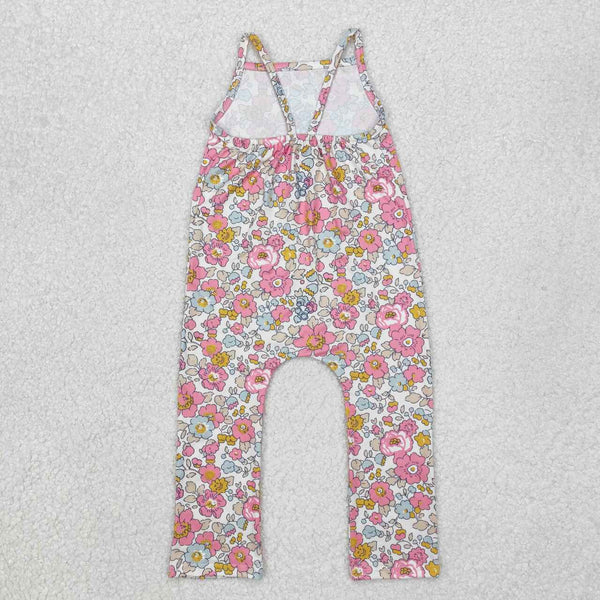 SR1982 RTS baby girl clothes pink floral girl winter  jumpsuit