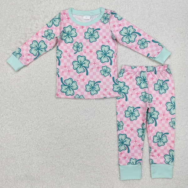 GLP2192 RTS toddler girl clothes lucky girl St. Patrick pajamas set