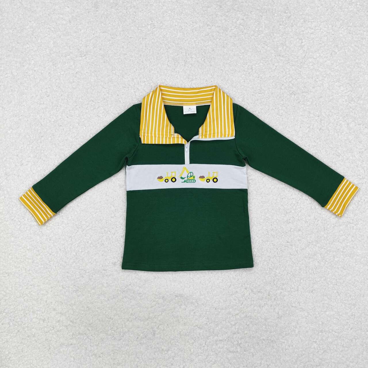 BT0931 RTS toddler boy clothes truck boy winter top pullover embroidery