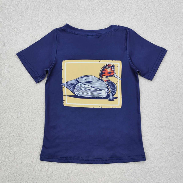 BT1083 RTS toddler boy clothes navy blue mallard boy summer top shirt