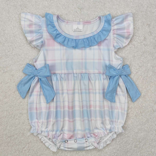 SR2139 RTS baby girl clothes gingham girl easter bubble summer bubble