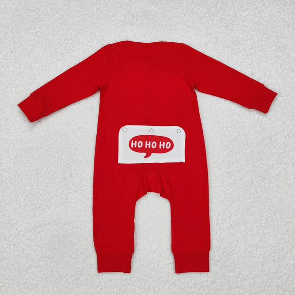 LR2052 RTS baby boy clothes red santa claus embroidery cotton boy christmas romper