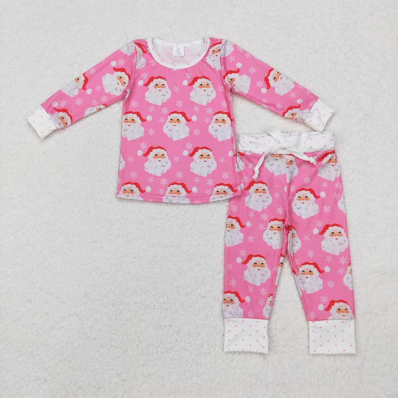 GLP1583 RTS toddler girl clothes santa girl christmas winter set pink christmas pajamas set-bamboo