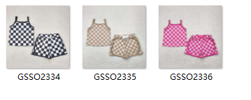 girl clothes plaid colorful toddler girl summer shorts set
