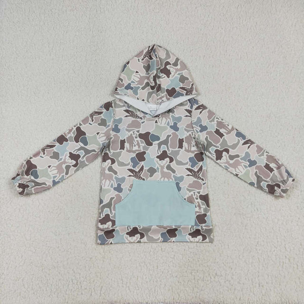BT1268 RTS boy clothes camo hunting boy  winter hoodie top