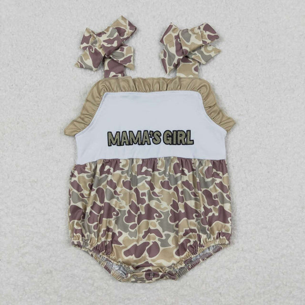 SR0994 RTS baby girl clothes embroidery mama?¡¥s girl camo girl summer romper mother's day clothes