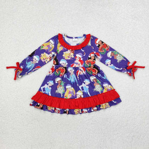 GLD0815 RTS baby girl clothes cartoon princess girl christmas dress