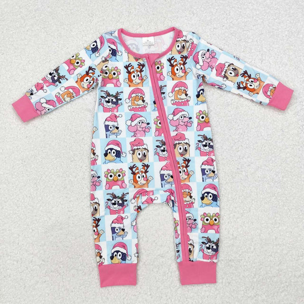 LR1783 RTS baby girl clothes cartoon dog girl christmas winter romper