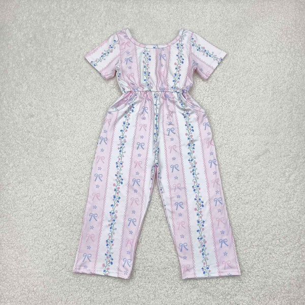 SR2941 RTS girl clothes floral girls summer jumpsuit