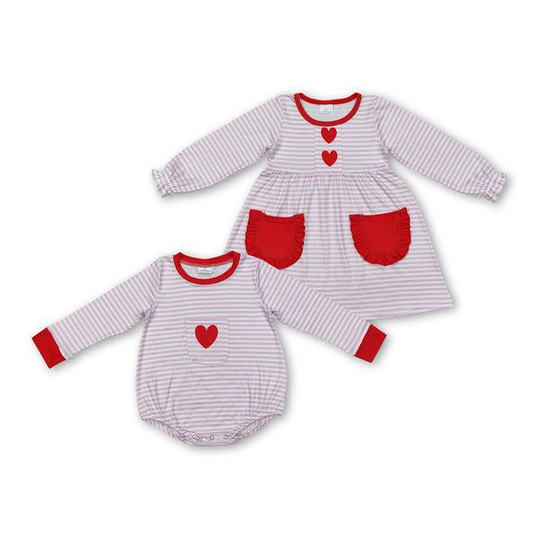 kids clothes girl matching heart print valentines day clothing