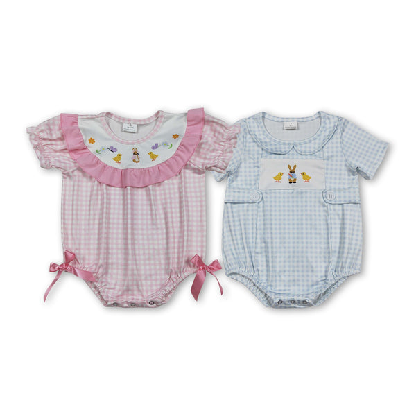 RTS  Matching kids clothing bunny print clothing baby easter summer bubble-2026.3.6