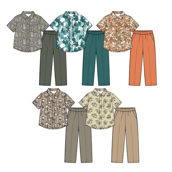 MOQ:5 pcs pre-order Each Style Easter Bunny Hunting Camo Kids Matching Clothes-2026.8.28