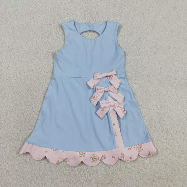 GSD3030 RTS toddler clothes blue girl yoga summer dress sports dress