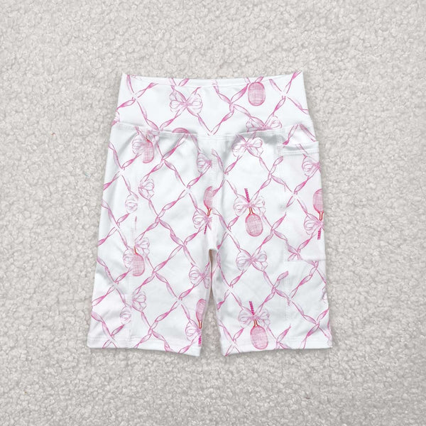 SS0397 RTS girl clothes pink bows girl summer shorts yoga clothes atheletics clothes