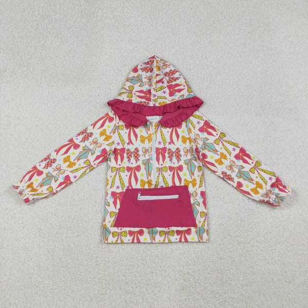 GT1121 RTS  toddler girl  clothes ruffels bows girl  winter top hoodies