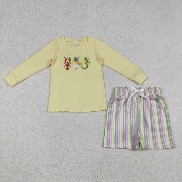 BLS0015 RTS Kids boy clothes animal toddler boy mardi gras outfit