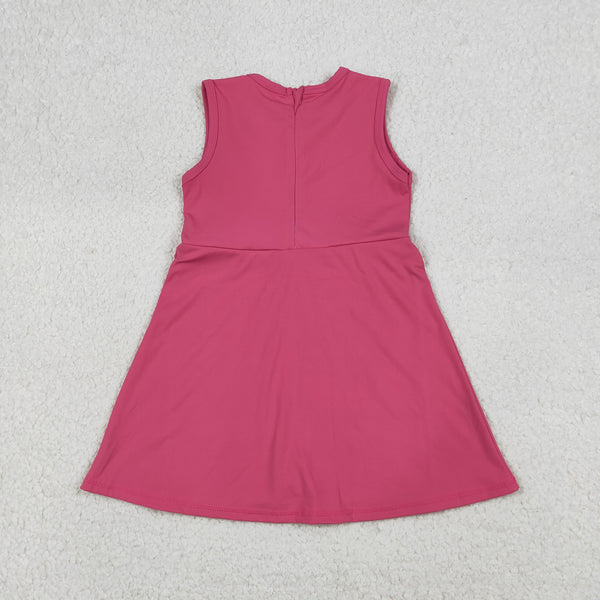 GSD3740 RTS toddler clothes hot pink girl yoga summer dress sports dress