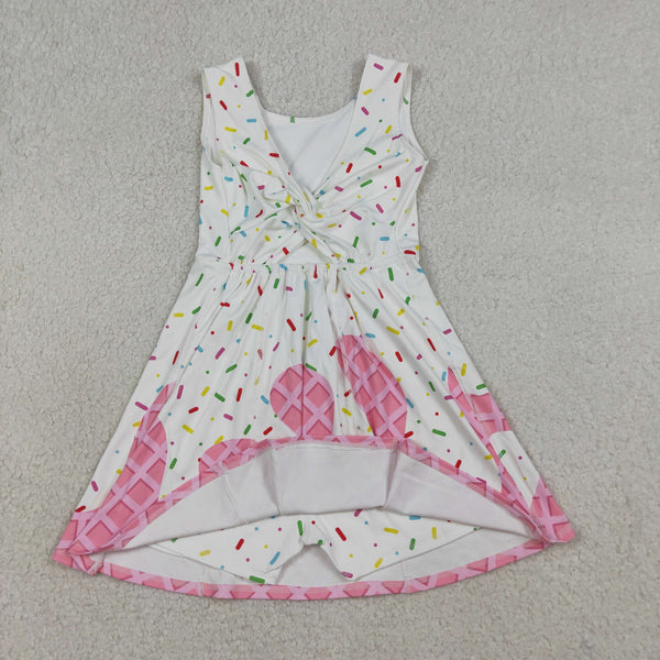 GSD3594 RTS  toddler clothes ice cream sprinkles girl yoga summer dress sports dresses