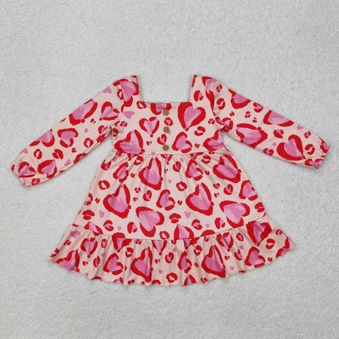 GLD0873 RTS toddler girl clothes love girl winter valentines day dress