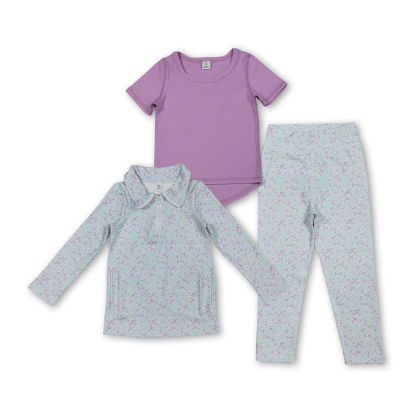 RTS kids matching clothing floral print clothing baby girl yoga clothing-2025.12.3