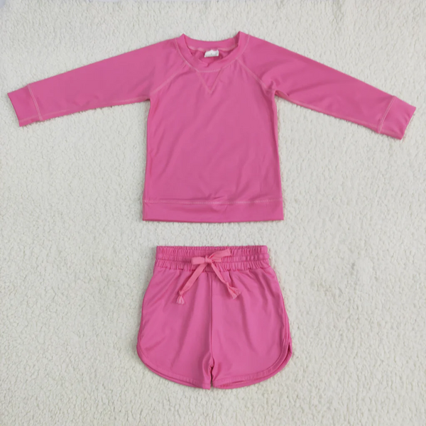 RTS toddler clothes matching clothing solid color set kids summer yoga clothing
