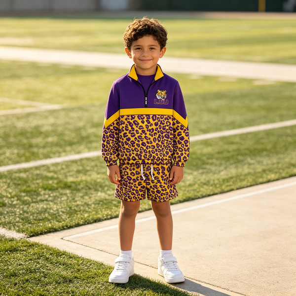 Custom order MOQ:5pcs each design kids boy winter outfit long sleeve shorts set state winter clothes