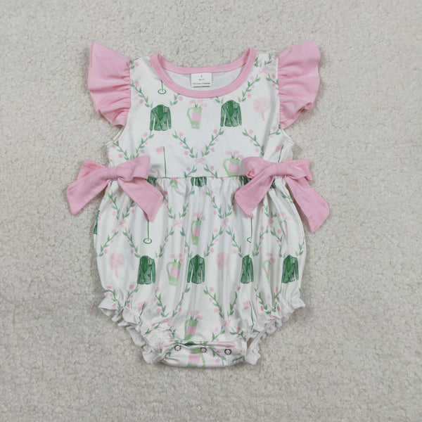 SR3842 RTS baby girl clothes golf print toddler girl summer bubble
