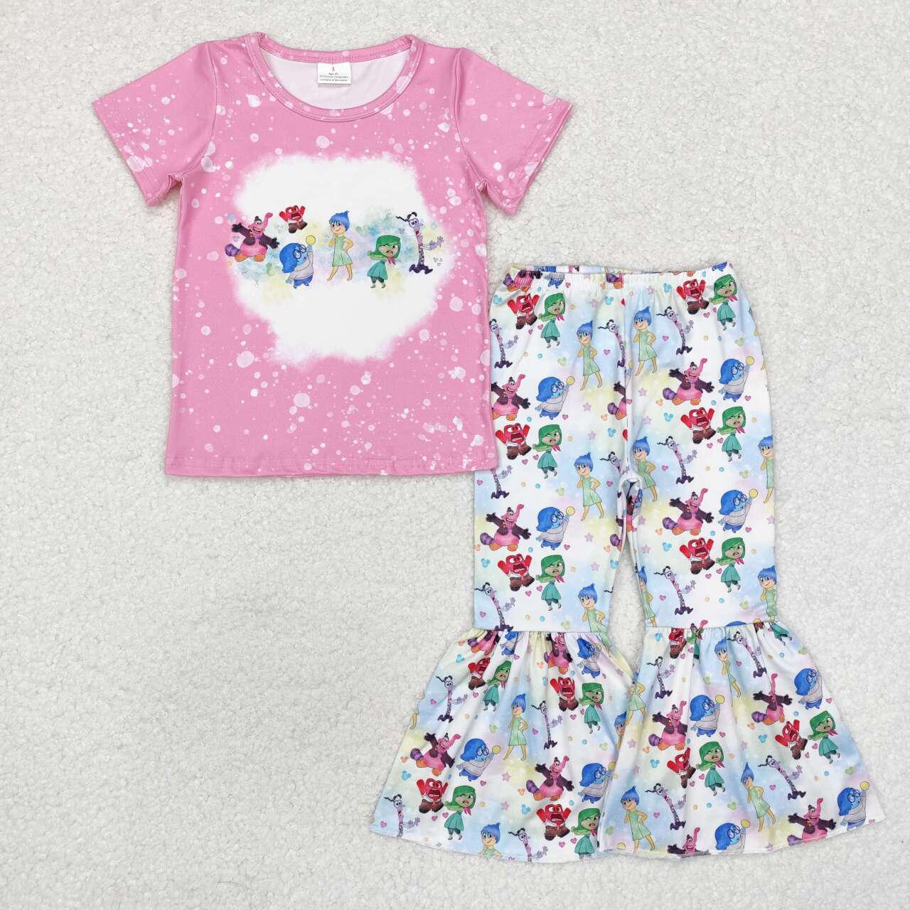 GSPO1657 RTS baby girl clothes cartoon girl bell bottoms pant sets