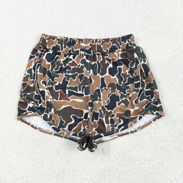 SS0469 RTS adult clothes black leopard print adult women summer yoga shorts