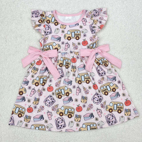 GSD1819 RTS Girl clothes bus girl back to school day summer dress