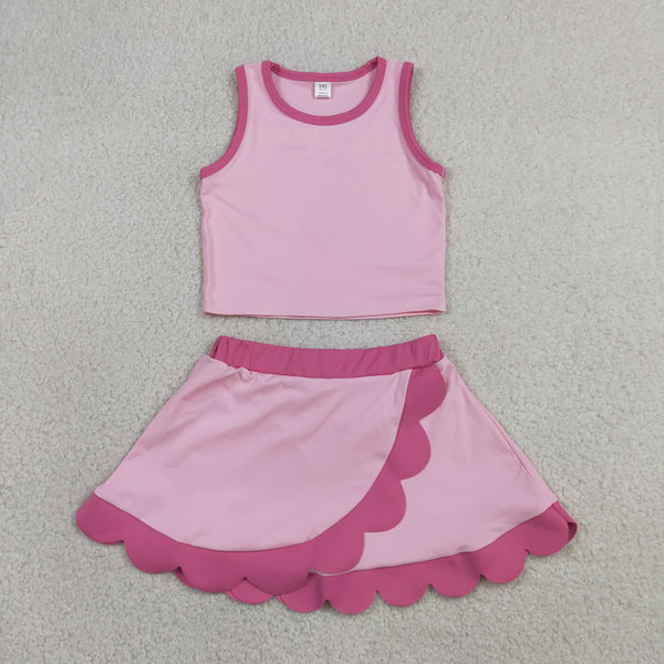 RTS GSD4019 toddler clothes pink sports clothing girl summer yoga set summer outfit