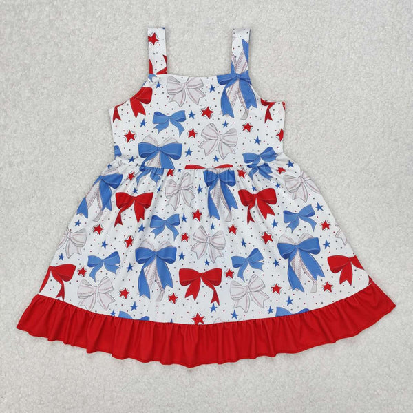 GSD1866 RTS Girl clothes bows girl 4th of July Patriotic summer dress