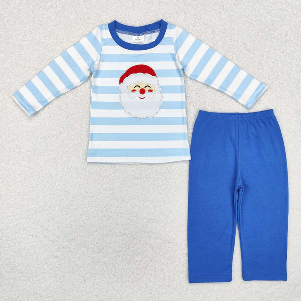 BLP0810 baby boy clothes santa claus embroidery boy christmas outfit pajamas set