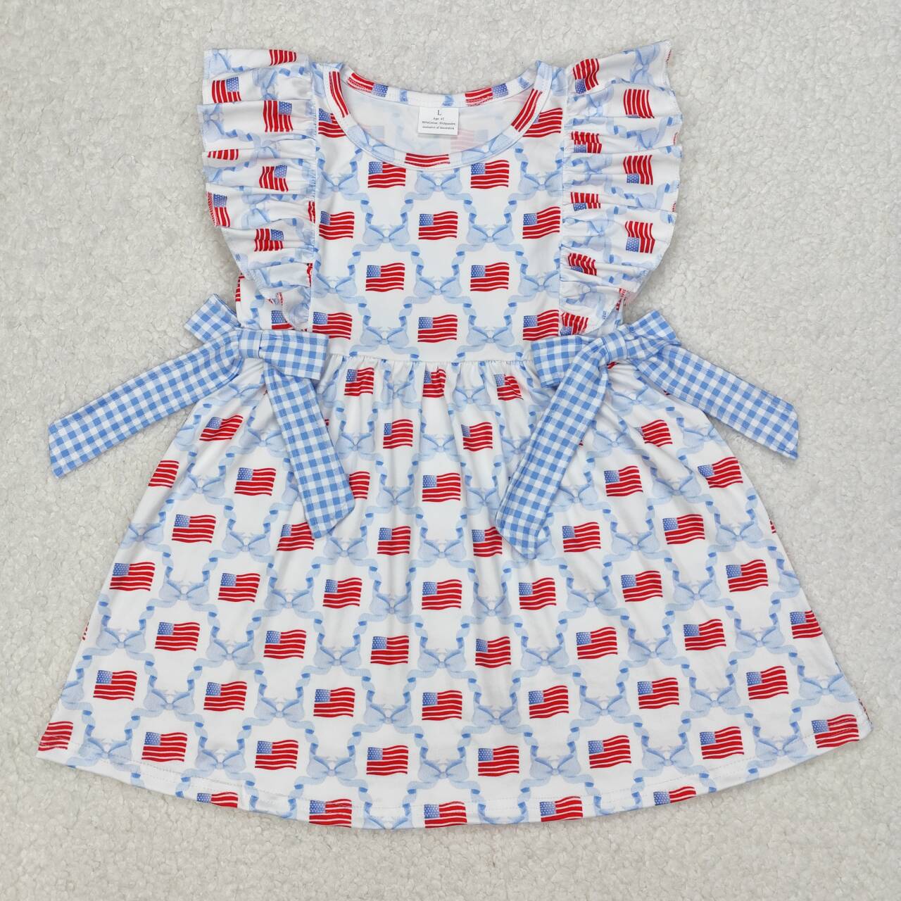 GSD1641 RTS girl clothes flag baby girl 4th of July Patriotic summer dress