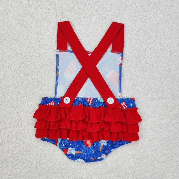 SR0015 RTS baby girl clothes july 4th bubble patriotic clothing