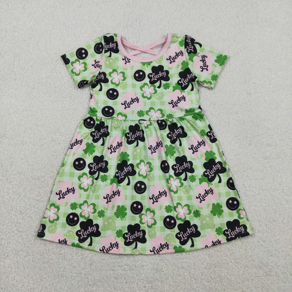 GSD2840 RTS toddler girl clothes lucky girl St. Patrick's Day summer dress