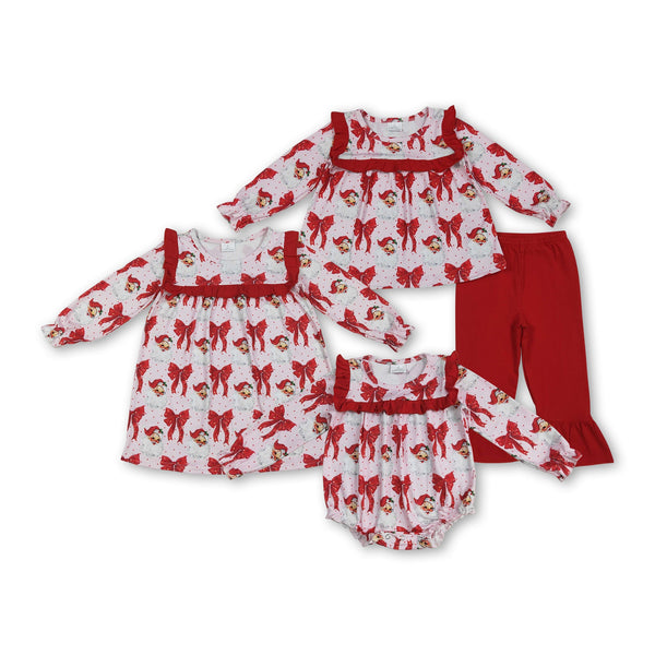 RTS kids matching clothing santa print clothing girl christmas winter clothing-2025.6.21